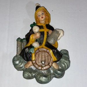 Vintage German Barmaid 3D Wax Relief